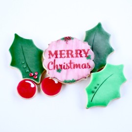 2 Dz. Merry Christmas Holly Cookie Set! Christmas Cookies for All! Hostess, Christmas, Place Settings, Holiday Party!