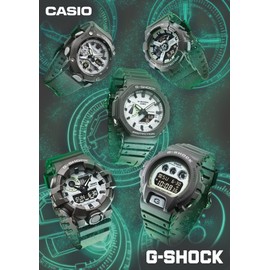 Casio GA-2000 Series G-Shock Carbon Core Guard Structure Wristwatch, HIDDEN Glow Series (Gray), watch