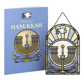 Lovepop Hanukkah Suncatcher Card for Her and Him - 3D Greeting Cards for Boys, Girls, Men, Women - Menorah - 5" x 7" Card - Blank Note Card & Envelope Included