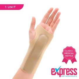 Express Orthopaedic® - Medically Approved Neoprene Wrist Support Splint With Palm Stay & Grip Tab Fastenings - Carpal Tunnel, RSI, Arthritis (MED - Wrist Circ:15-17cm, RIGHT)