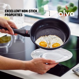 Alva Energy Non Stick Frying Pan, Set of 2 Skillet (9.5" and 11"), Cast Aluminium Non Stick Fry Pans for Cooking, Omelette Pan, Electric Frying Pan, Suitable as Induction Compatible Cookware