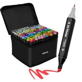 SHINE.UP 24 Colors Dual Tip Acrylic Paint Markers, Fine Tip and Brush Tip Acrylic Paint Pens for Rock Painting Canvas, Plastic, Wood, Stone, Marker Pen For DIY Crafts Making Art Supplies