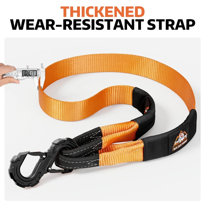 Tree Saver Strap with S-Shaped Hook Recovery Tow Strap Kit