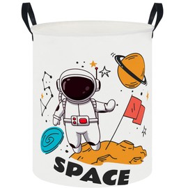 HKEC 19.7" Laundry Basket,Kids Dirty Clothes Hamper,Waterproof Toys Storage Bin,Room Decor,Gift Baskets,Nursery Hamper(Space)