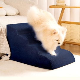 Dog Stairs for Small Dogs, High Density Foam Dog Steps, Extra Wide Non-Slip Pet Ramp for High Beds Or Couch, Soft Doggie Ladder for Dogs Injured, Older Pets, Small Cats