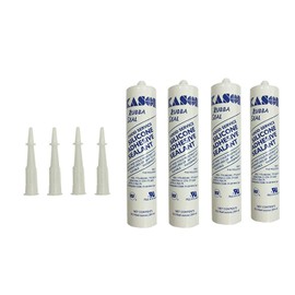 Kason 3700 Series Rubbaseal Silicone Sealant, Pack of 4, Aluminum 10.3 oz. Tubes, 63700000003