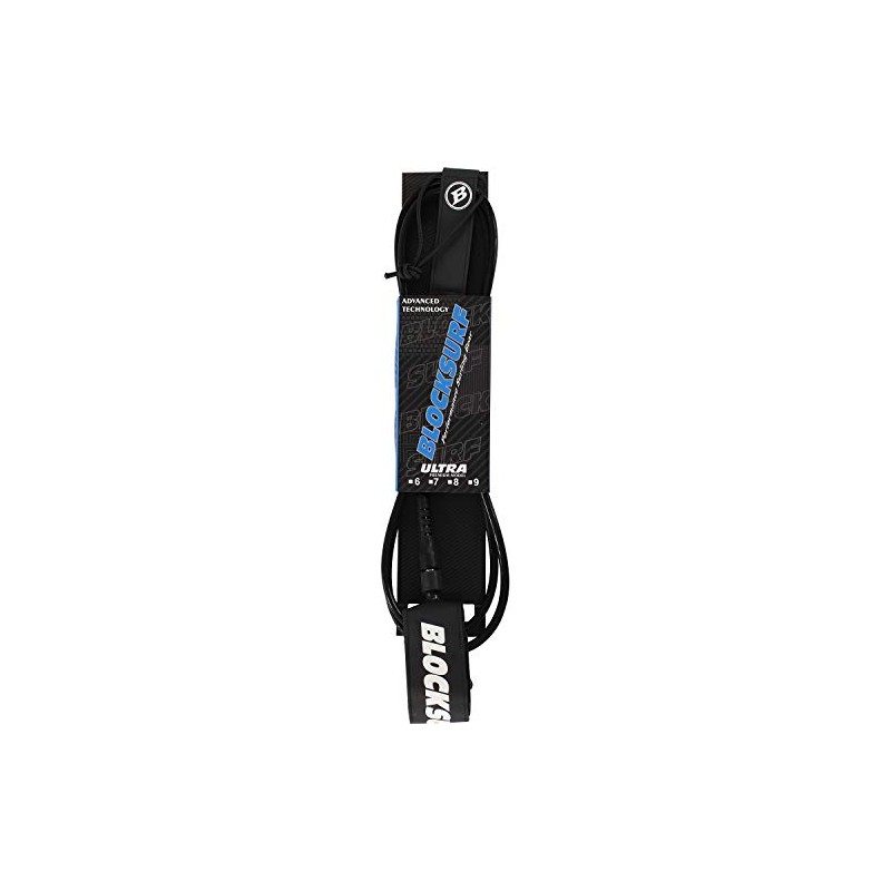 Blocksurf Ultra Black/Solid Black Surfboard Leash - 6'