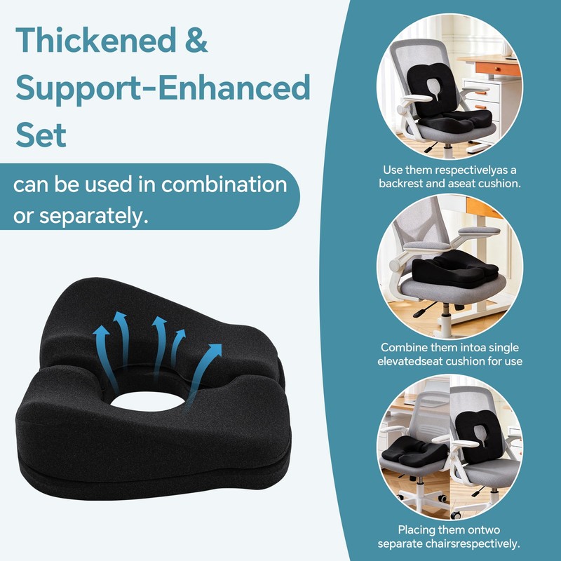 BALAPET Adjustable Bed Sore Cushions for Butt, 2-Layer Memory Foam