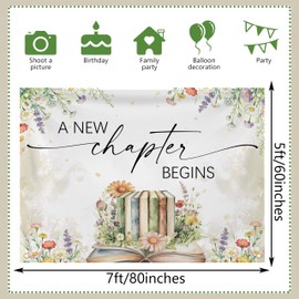 LANKBACK A New Chapter Begins Backdrop Storybook Baby Shower Decorations Bridal Shower Engagement Wedding Party Decorations