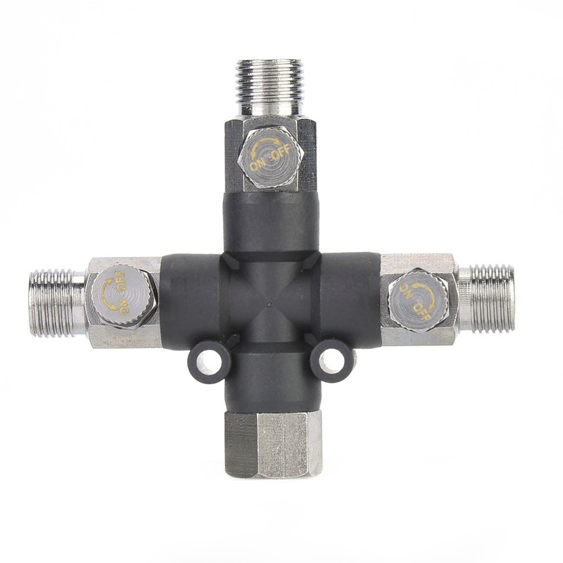 1/8 Three Way Adjustable Metal Air Hose Splitter Airbrush Fitting