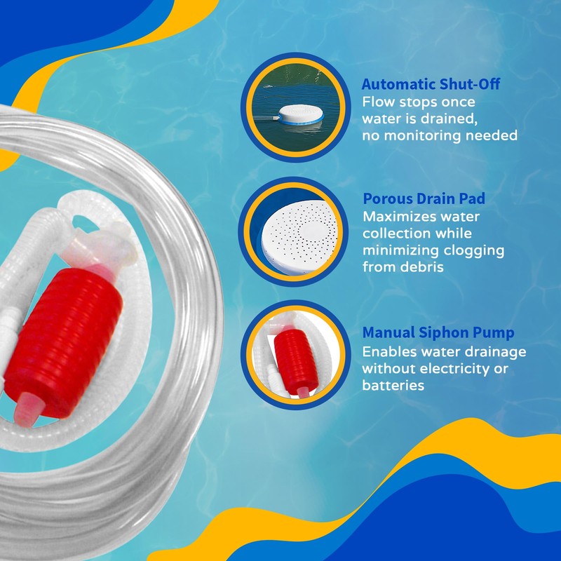 Blue Wave Winter Pool Cover Drain with Hand Squeeze Pump