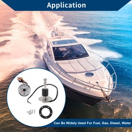 Hihaha Fuel Sending Unit and Gauge Kit Boat Fuel Sending Unit Marine Fuel Sender Unit Metal 3.94" 1 Set Silver Tone Black White 0-190 Ohm