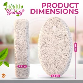 SOL 2pk Natural Pumice Stone for Feet Hard Skin - Durable Callus Remover Exfoliator, Foot Scrubber, Porous Texture, Smooth and Soft, Improves Circulation, Ideal for Hands and Foot Care Routine