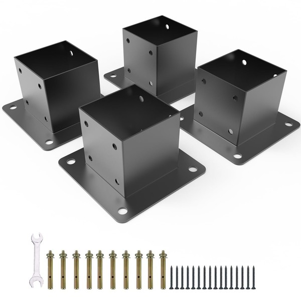 YEOOE 4x4 Post Base, Deck Post Brackets Powder Coated, Inner