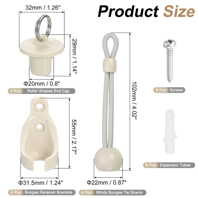 sourcing map 4Set Bungee Kit, Universal Sun Shade Replacement Parts,
