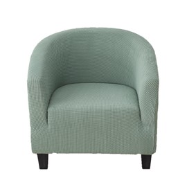CRFATOP Soft Club Chair Slipcover Stretch Barrel Chair Covers Jacquard Tub Chair Slipcovers Round Couch Covers Spandex Armchair Sofa Cover Removable Furniture Protector for Living Room,Green