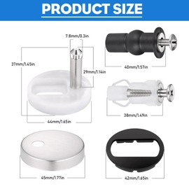 JAONLD Toilet Seat Fittings, 6 Pcs Quick Release Toilet Seat Fixings Universal Toilet Seat Top Fittings and Fixtures Replacement Kit Hinge Expanding Screws Nuts Bolts for WC Toilet Blind Holes