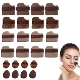 24 Stück Powder Puff Schokolade Make Up Schwamm,Puderquaste,Make Up Schwämmchen,Nass- und Trockenanwendung,für Flüssige Grundierung Foundation Puder Kosmetik Applikatoren