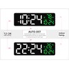 Large LED Digital Wall Clock with Date, Temperature, Auto-Brightness, Auto-DST
