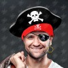 Sombrero Pirata Plata Y Parche Calavera Fiesta Halloween Dis