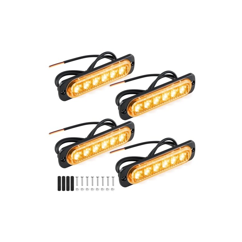 Pack of 4 Front Flash LED 12 V/24 V Penetration