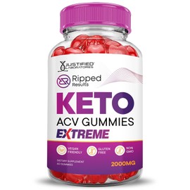 Justified Laboratories Ripped Results Keto Extreme ACV Gummies 2000MG Apple Cider Vinegar 180 Gummys