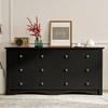 Furniwell 6 Drawer Dresser for Bedroom, Wood Dresser Wide Storage