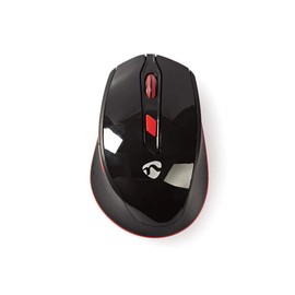 Nedis Wireless Mouse 1600 dpi 6 Buttons for PC & Laptop, Black & Red