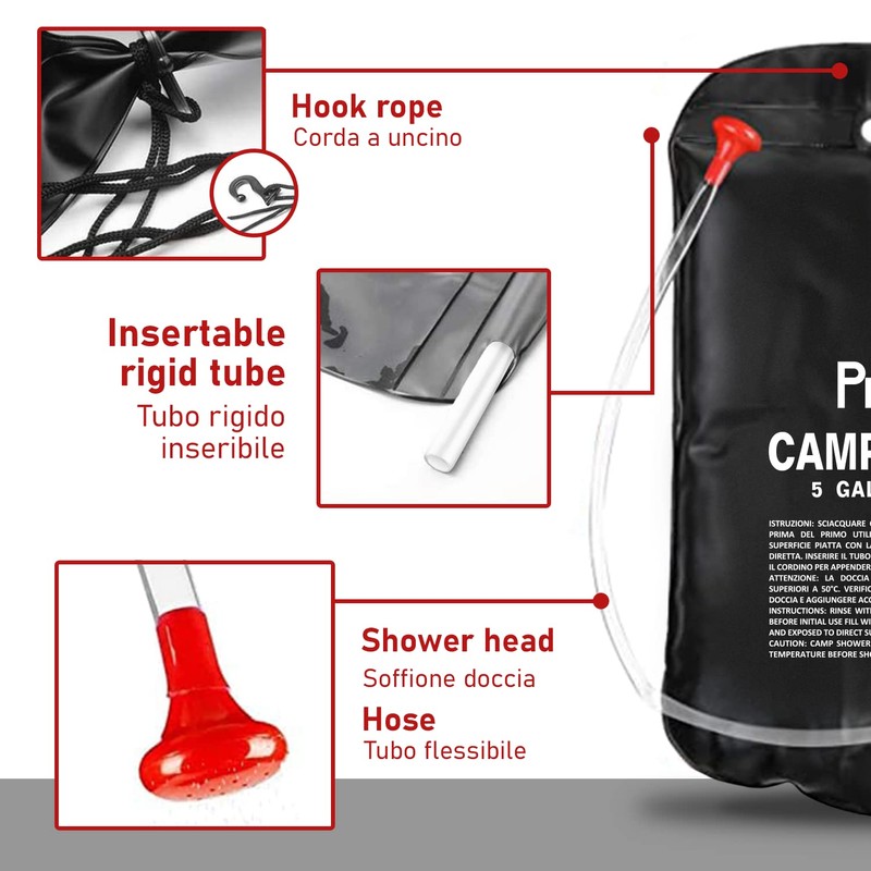 ProTool 20L Solar Camping Shower Bag – Portable Outdoor Shower
