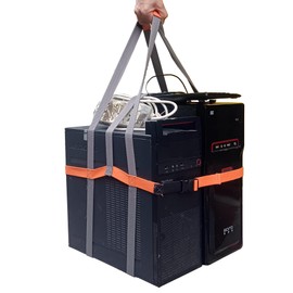 Storbuffs Computer Desktop Tower Easy Carrying Straps, Easily Transport System,Adjustable Strap Fit 1 to 2 PC Chassis,1 Inch Width 2mm Thickness Cotton Webbing,Gray and Orange
