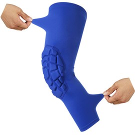 Knee Pads Compression Leg Sleeve Knee Sleeve for All Sports Wrestling Protector Gear, Youth & Adult Sizes, 1 Pair of Knee Paded(Blue_XS_2 Pack)