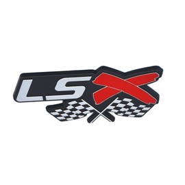 Aimoll LSX Flag Emblem,3D Badge for Decal, Fender Door Trunk Hood, GM V8 Chevy Camaro Corvette CTS-V Firebird Chevelle Impala Sierra Escalade (1pc Chrome red)