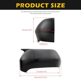 JMTBNO Pair For Honda Civic 2006~2011 Rearview Side Mirror Cover Cap Carbon Fiber L+R