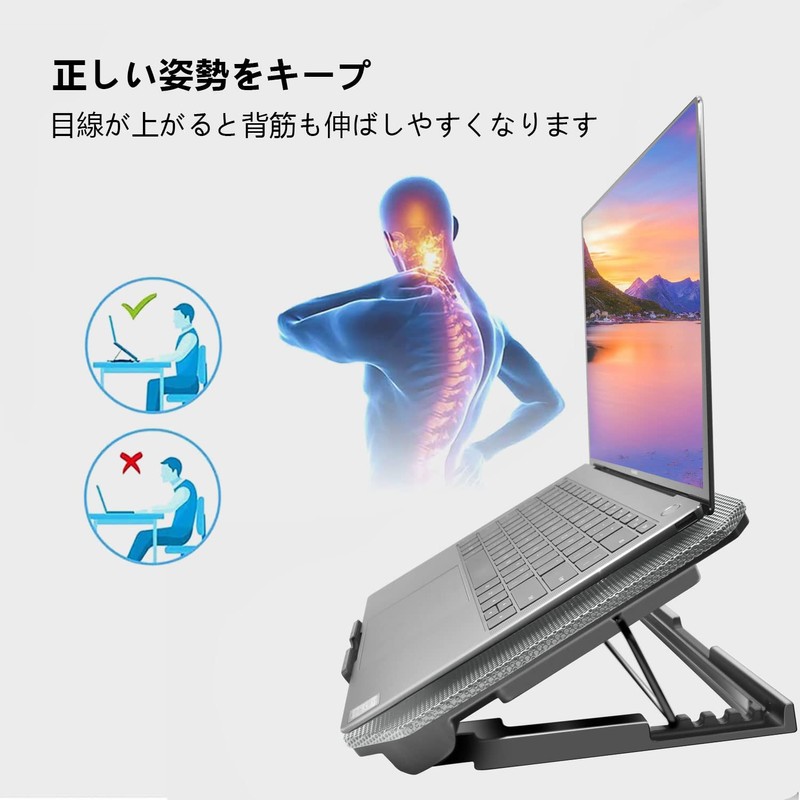 Laptop Cooling Pad Cooling Pad with 2 Cooling Fans, 4
