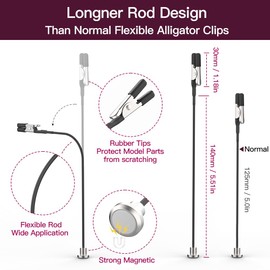 Madmagic 2pcs Metal Painting Stand Base Holder with 24pcs Bendable Magnetic Alligator Clips Sticks Kit for Gundam Hobby Model Painting, for Airbrush Model Coloring