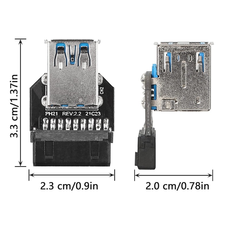 CERRXIAN 2 x 19 Pin to Dual USB 3.0 A
