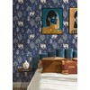 PrintFresh PFS4808: Navy Camel's Courtyard Peel & Stick Wallpaper, Multi