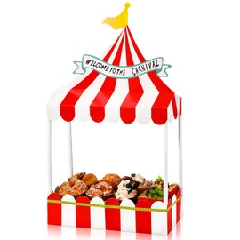 Wonderjune Carnival Cupcake Stand Carnival Table Decor Carnival Centerpieces for Tables Circus Carnival Tent Popcorn Stall Table Decoration Circus Party Decorations Favor Supplies Carnival Decoration