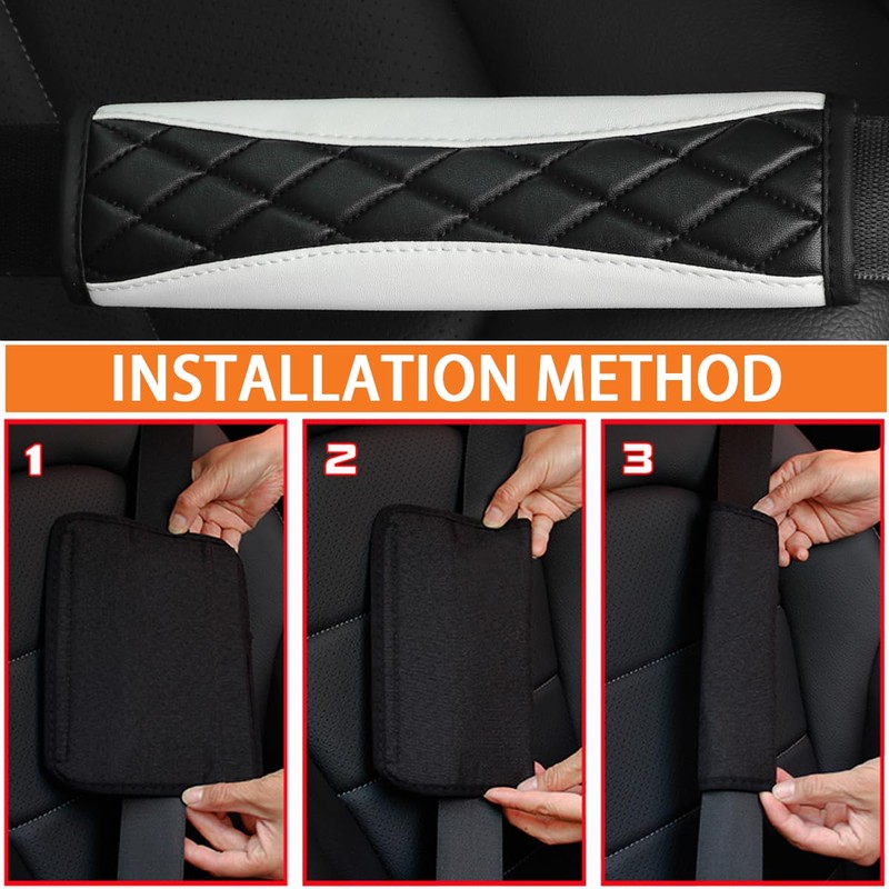 Mandark 2PCS Car Seat Belt Covers, Soft Leather Vehicle Seatbelt