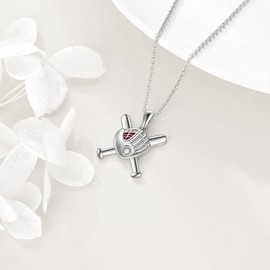 VONALA Baseball Necklace Sterling Silver Sports Necklace Baseball Pendant Jewelry Gifts for Men Women Boy Girls