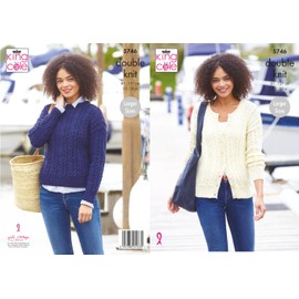 King Cole 5746 Adult DK Cardigan Sweater Knitting Pattern