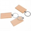 NINGWAAN Rectangle Wood Keychain Blanks, 60 Pieces, Unfinished Wooden Key