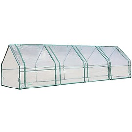 Palm Springs Gardening Cloche Tunnel Greenhouse with Roll Up Doors, 141.7x36x36-Inch, Waterproof Material Mini Hot House with UV Protection