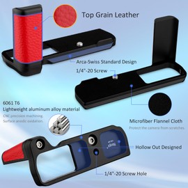 Haoge Handle for Panasonic LUMIX S9 Camera Body S9K L-Shape Grip Bracket HG-S9-R Red