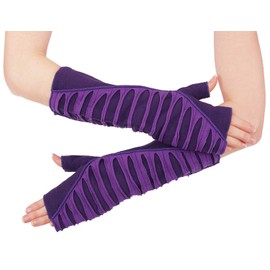 Purwonder Women's Fleece Arm Warmers Hand Warmers Design No. 2 - purple