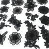 Qililandiy Black Mixed Style Embroidery Lace Flower and Butterfly Patches