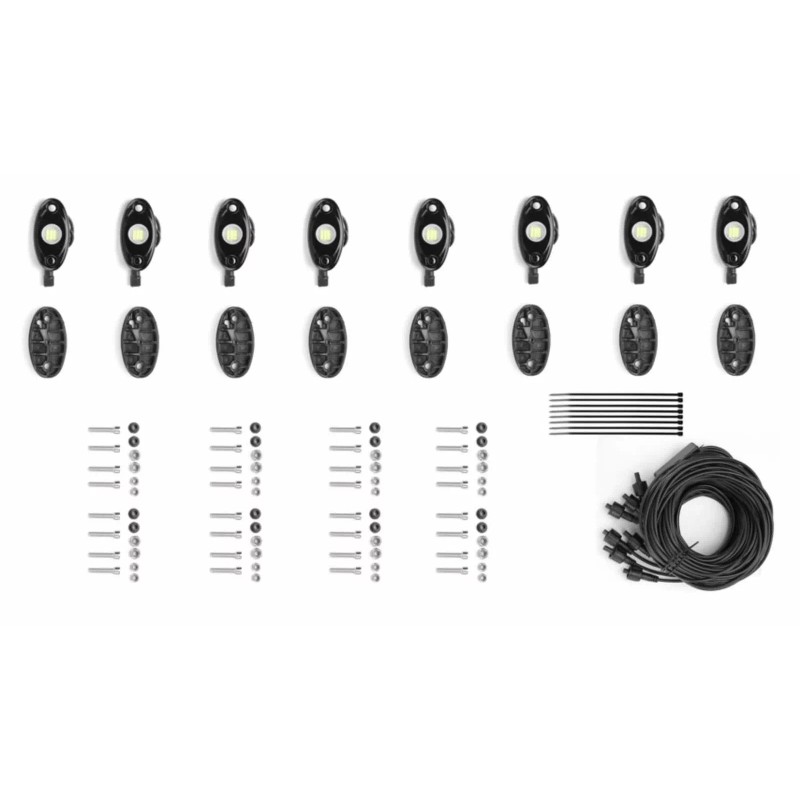 KEEPDSGN White 12 Pods LED Rock Light Underglow LED Kit
