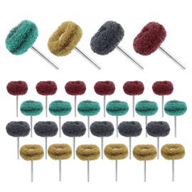 Aracombie 40 Pack 1 Inch Abrasive Polishing Wheel, Small Buffing Wheels Rotary Polishing Kit, 1/8 Inch Shank Jewelers Polishing Tool for Metal Jewelry Acrylic, 10 Each of 4 Different Grits