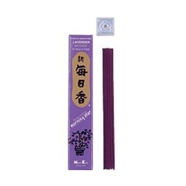 Morning Star Lavender Japanese Incense by Nippon Kodo - 50 Sticks Plus Ceramic Holder
