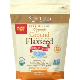 Spectrum Essential Flax Seed Ground Vsize Organic 24 Oz (Pack of 3)